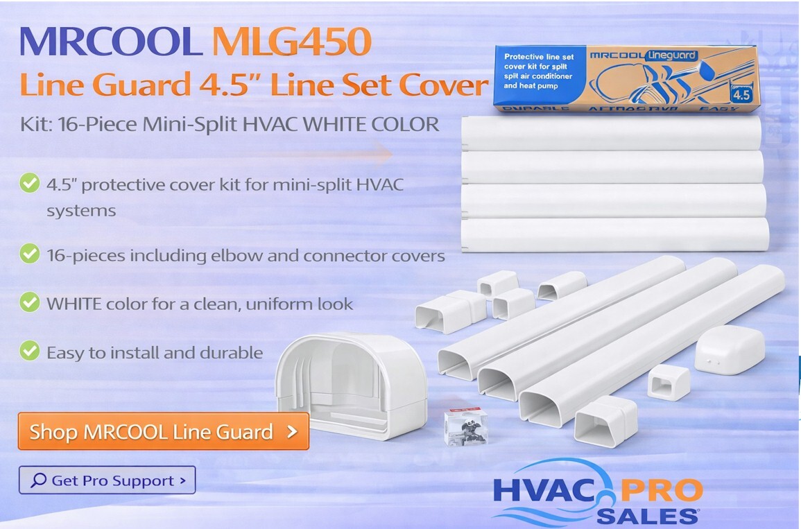 MRCOOL MLG450 LineGuard 4.5" Line Set Cover Kit 16-Piece Mini-Split HVAC
