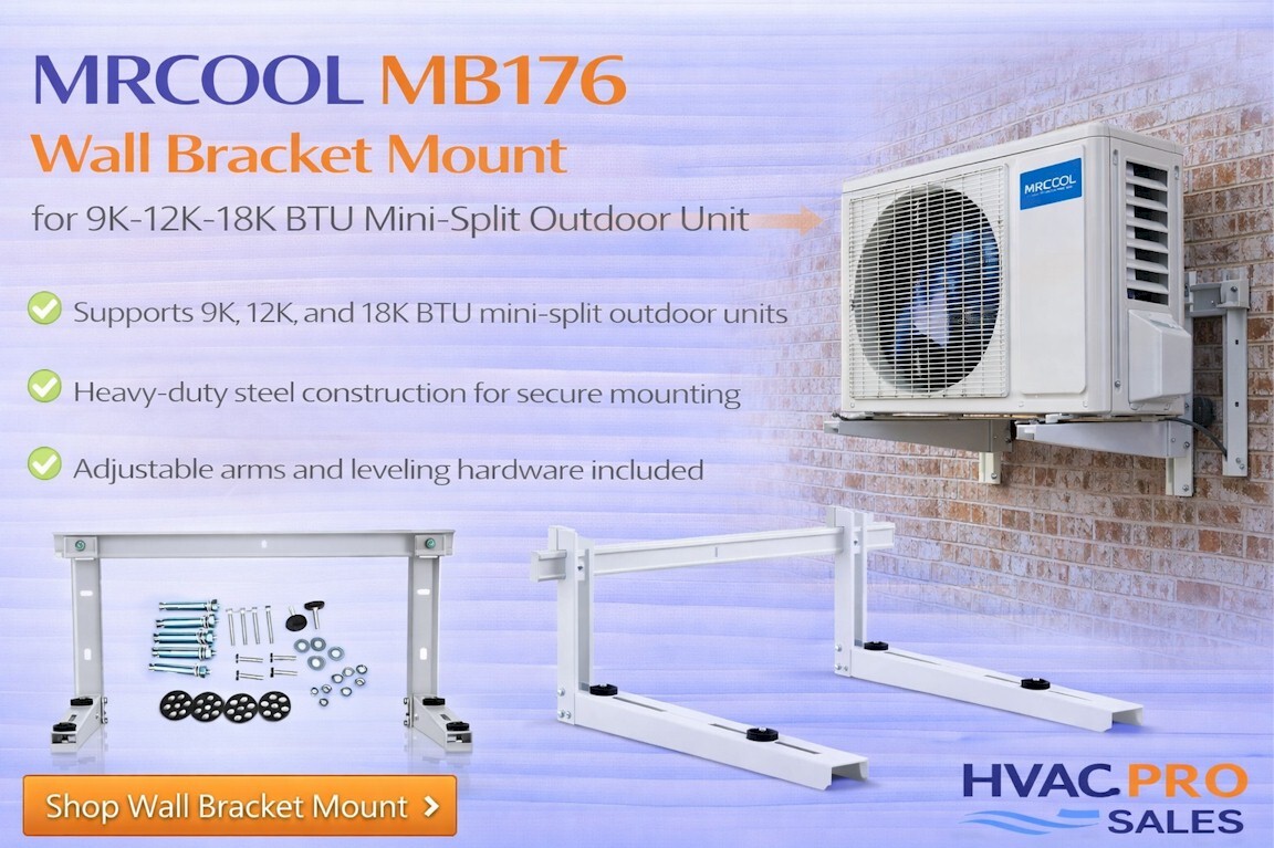 9K to 18K BTU MrCool Ductless Mini Split System - Condenser Wall Mounting Kit